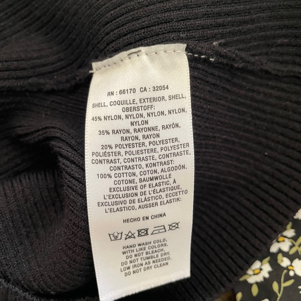 Anthropologie Black Top with Floral Accents - Picture 5 of 5